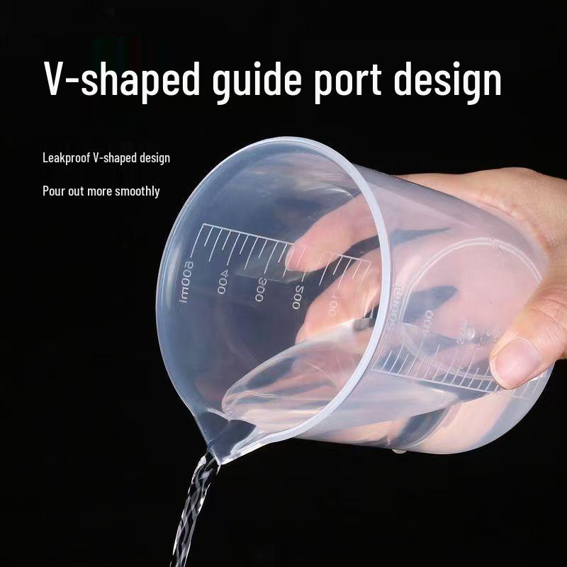 Transparent PP Laboratory Beaker with Handle, Acid & Alkali Resistant, Graduated Measuring Cup & Cylinder