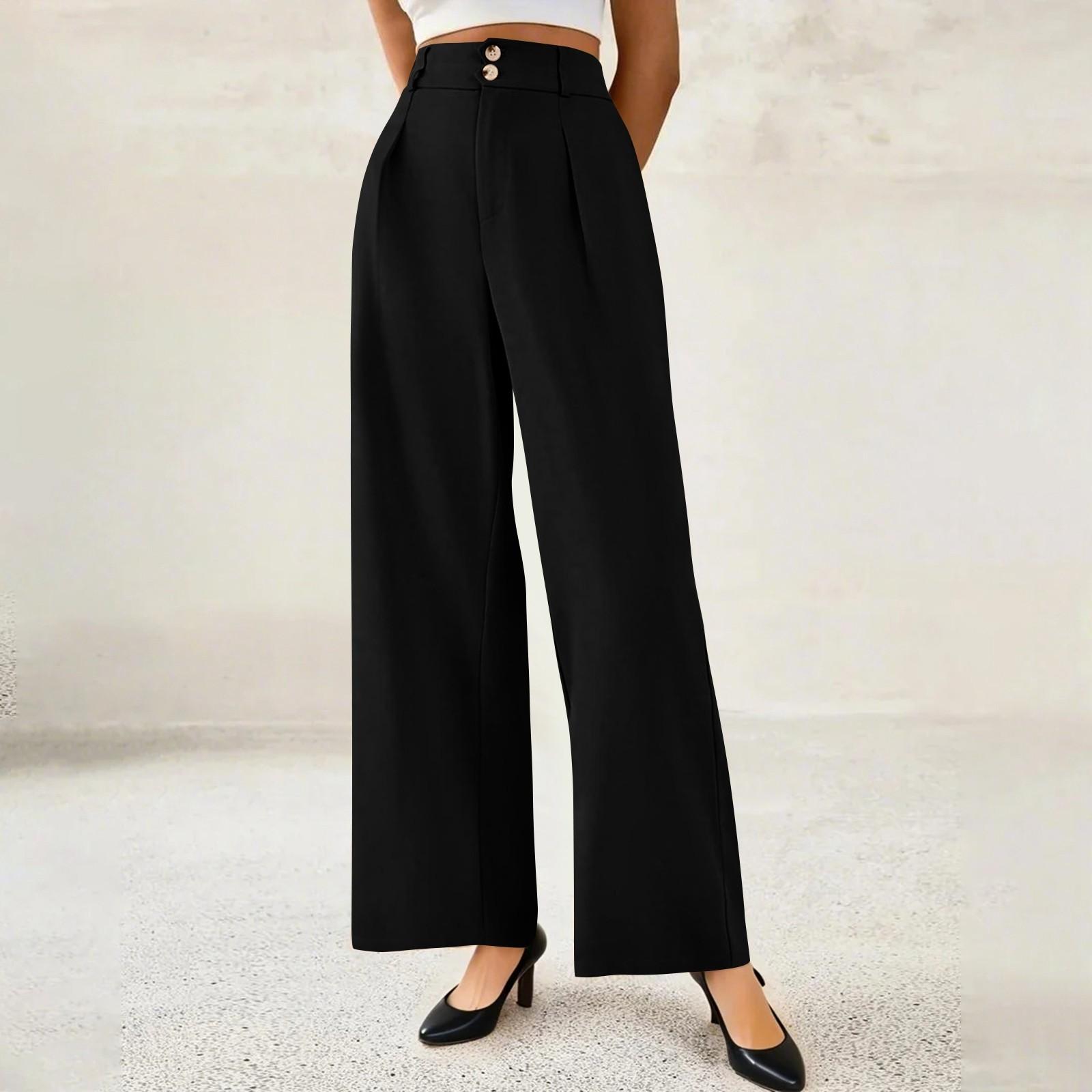 New Arrival: Fashionable Women’s Trousers – Wide-Leg, Double-Breasted Trousers S чёрный