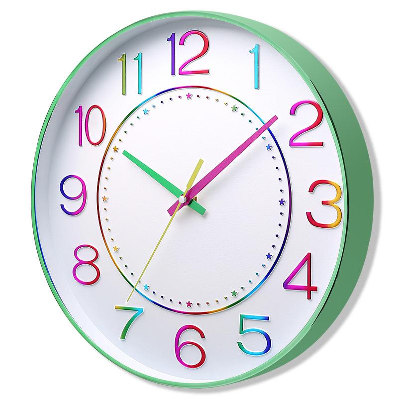 

12 дюймов 30 см Бесшумные настенные часы, Креативные и модные, Детская, Дом, Гостиная, Трехмерные цифровые минималистичные часы