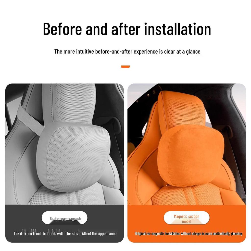 YU7 Seat Magnetic Suede Headrest: Breathable, Comfortable Automotive Head Support