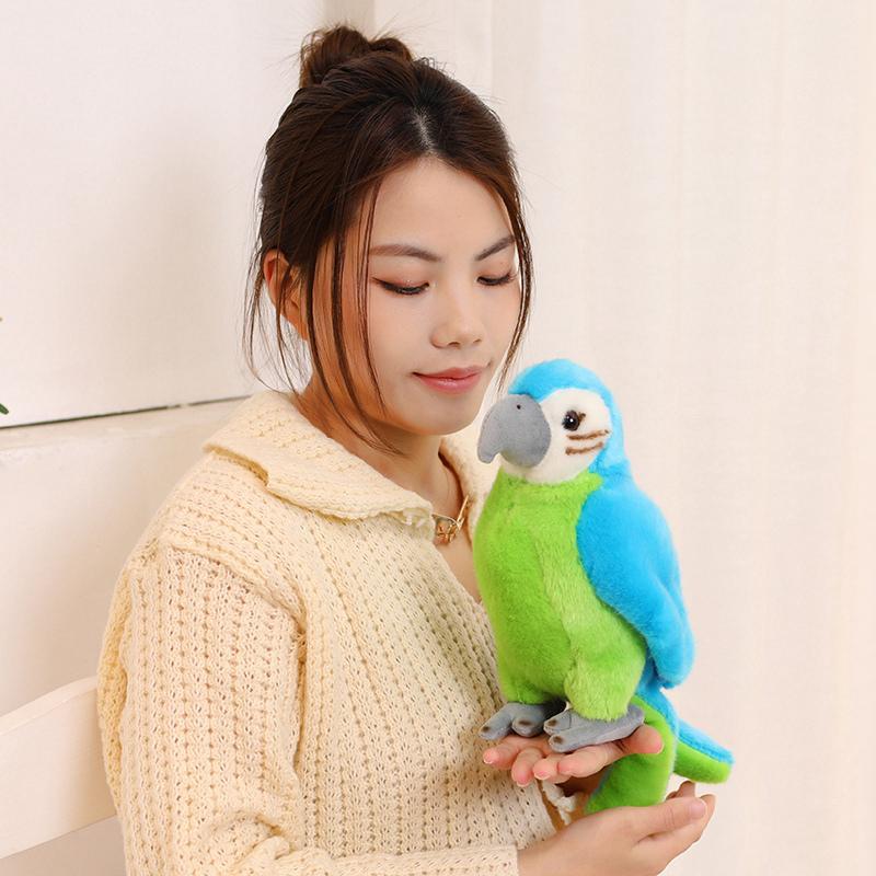 25cm Like Real Parrot Toucan Bird Plush Toy Stuffed Red Green White Black Animal Plushie Home Decor Birthday Gift