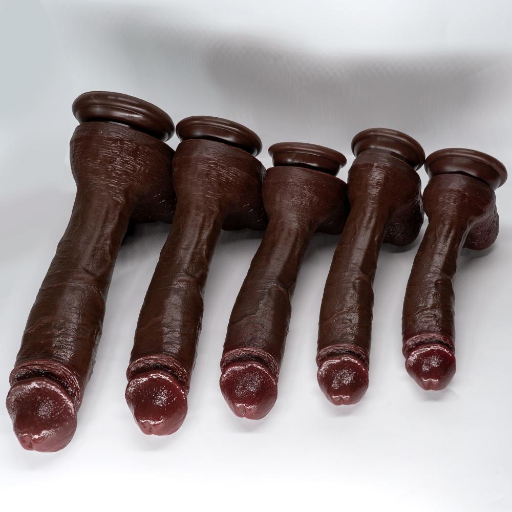 Extra Large Realistic Dildo – 5 Sizes Up To 33cm, Soft Liquid Silicone Penis Toy with Strong Suction Cup, Female & Couple Sex Toy