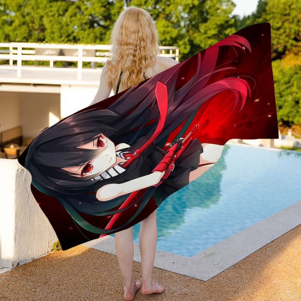 A-AkameS Ga Kill Cartoon Anime Microfiber Blanket Drying Beach Towels Oversized Printing Super Absorbent Pool Towel Blanket