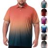 Herren Übergröße Farbverlauf Print Golf Poloshirt Atmungsaktiv Kurzarm Mit Kragen Lässig Arbeitskleidung Oberteil