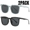 2PACK Fashion Travel Sunglasses Women Simple Sunshade Luxury Minimalist Design Square Frame Retro Men Eyeglasses Glasses Unisex