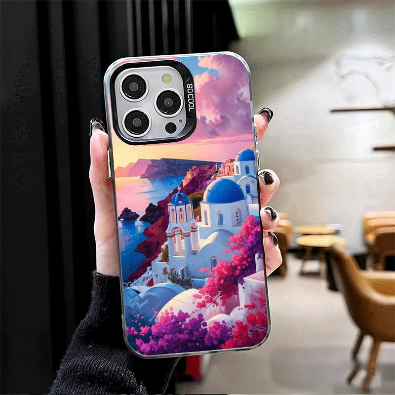 Santorini Greece Summer Soft Phone Case for iPhone 15 16 17 Pro Max 17Air 16E 14 Plus 13 12 Mini Shockproof Cover Back Shell