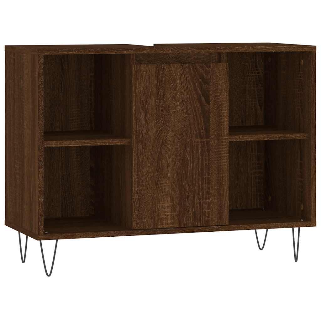 Bathroom Cabinet Brown Oak Effect 80 x 33 x 60 cm Engineered Wood