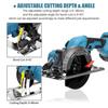 125mm 0-45° 100V-240V 1800W Brushless Electric Circular Saw Handle Adjustable Woodworking Cutting Power Tools For 18V Battery