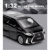 Voiture miniature Lexus LM300h MPV en alliage métallique moulé sous pression, modèle de collection avec son et lumière, cadeau pour garçon et enfant, échelle 1/32