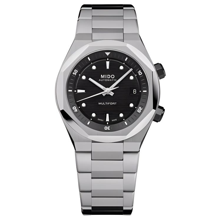 MIDO Helmsman automatic mechanical movement 100 meters waterproof men's watch Swiss watch 40mm black dial stainless steel strap M047.507.11.051.00