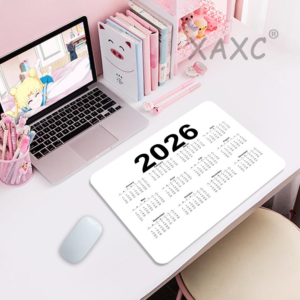 

2026 Calendar Mouse Pad Square New Year Small Mousepad Anti-Slip Rubber Gaming Office Laptop Computer Office desk mat 220x180x2mm