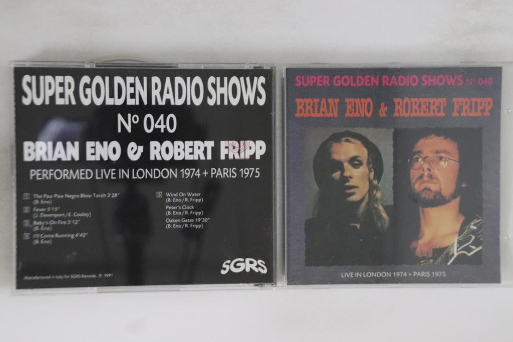 CD BRIAN ENO & ROBERT FRIPP - Live In London 1974 + Paris 1975 SGRS040 SUPER GOLDEN RA 1991 Italy Rock Used