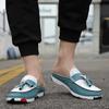 Newest Mens Casual Leather Half Shoes For Men Loafers Shoes Handmade High Quality Summer Slipper Male Flats Lazy Shoes Muller Shoes