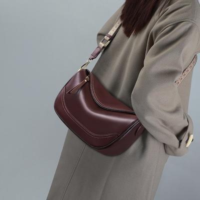 Neue vielseitige Umhängetasche Echtes Leder Damentasche Ein-Schulter Pendeltasche High-End Knödeltasche