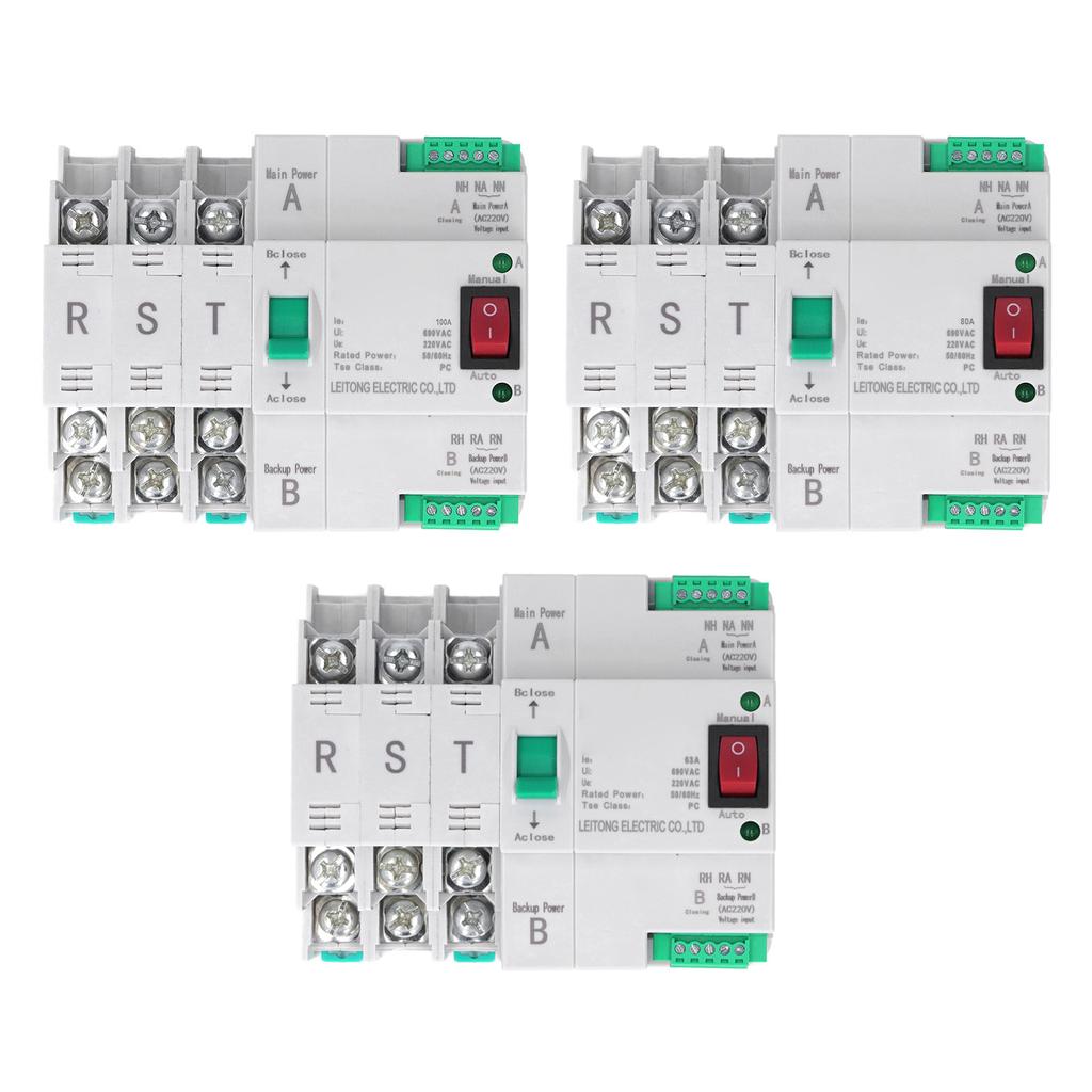 4P 63A Automatischer Transferschalter - Notstrom Umschalter 220V - 1-2 Sekunden Schaltzeit - Für Haus & Gewerbe