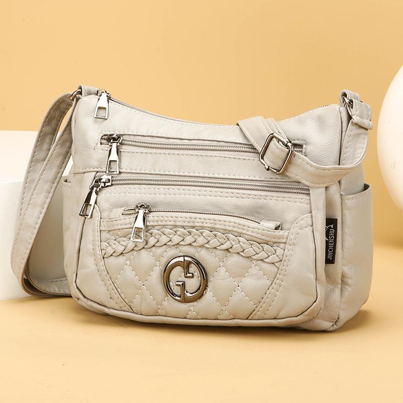 Soft Leather Multi Compartment Single Shoulder Crossbody Bag