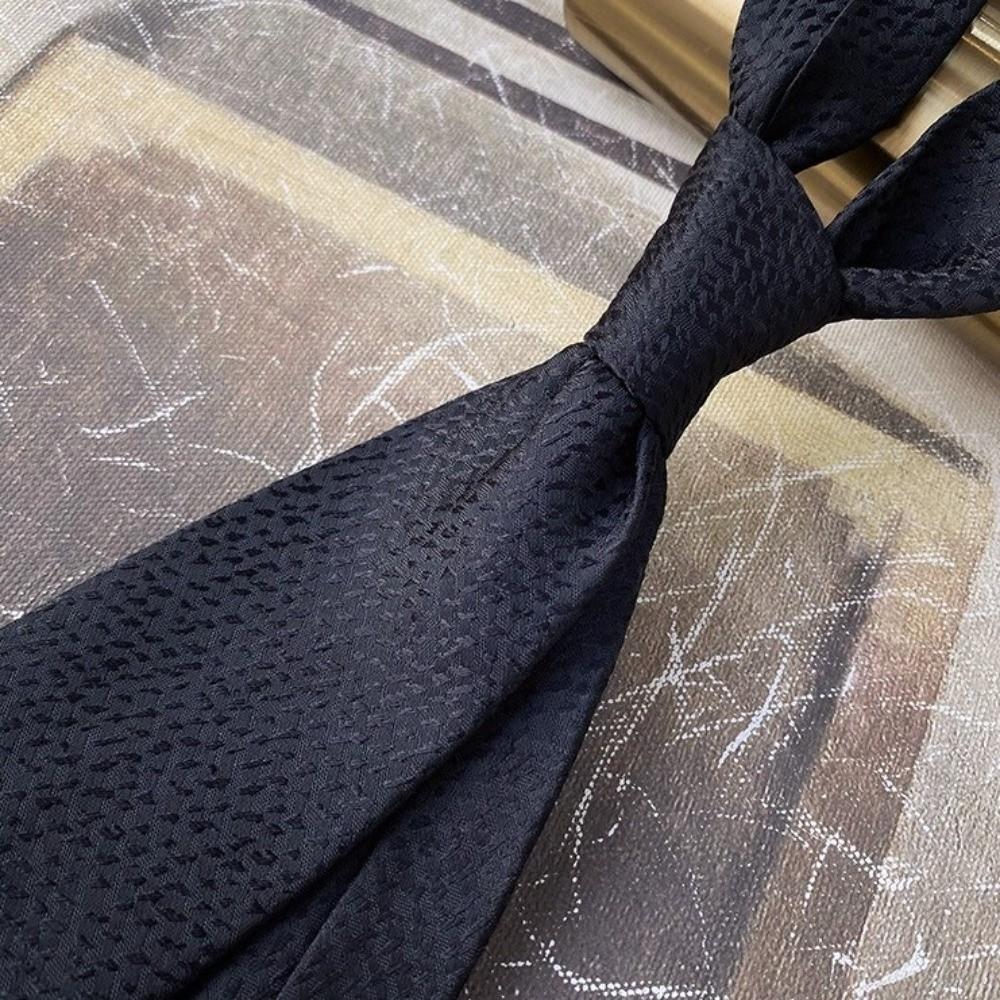 Floral Men Necktie Solid Color Retro Cravat Simple Black Necktie  Boys