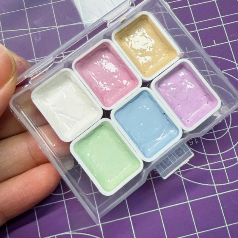 

Japan Moyuntang Solid Watercolor Pigment Original 6-color Set Macaron Color Large Pan Watercolor Pigment Artist s Art Supplies (as the picture,6 colors)