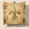 Iris pattern emblem design digital-printed polyester Bedroom velvet flannel cover blanket Fleece soft cover blankets for beds