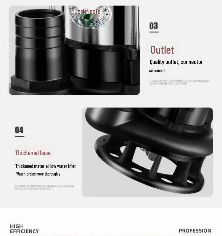 Universal Voltage DC Brushless Septic Tank Cutter Submersible Sewage Pump for Electric Vehicles (48V, 60V, 72V)