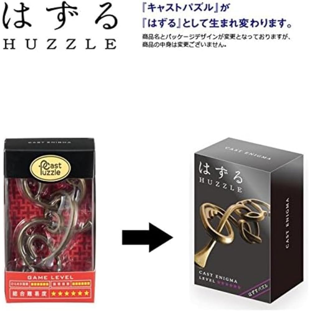 Hanayama Cast Enigma Puzzle Level 6 Brain Teaser Game Metal Puzzle Toy