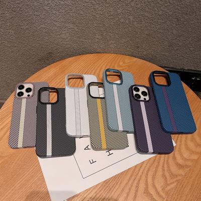 Για iPhone 15 14 Pro Max 13 12 Μοτίβο από ανθρακόνημα Αντικραδασμική θήκη τηλεφώνου Μεταλλικό πλαίσιο φακού Σκληρό πίσω κάλυμμα υπολογιστή