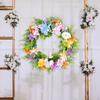 Spring and Summer Wreath Colorful Artificial Flower Ornament Garland Hanging Round Floral