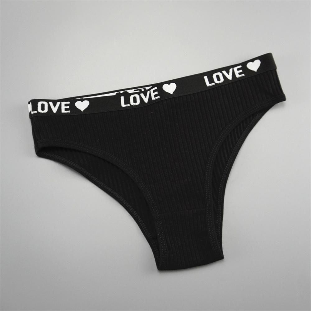 6 PCS/Pack Women Underwears Low Waist Cute Girls' Letters Waistband Cotton Briefs Comfortable Seamless Ladies Lingerie