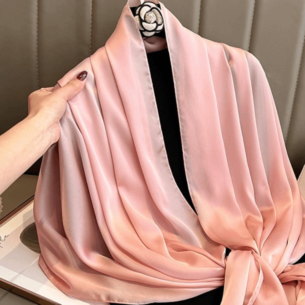 Breathable Spring Satin Scarf Silk Big Yarn Shawl Desert Headband Square Hijab Scarf  Gift
