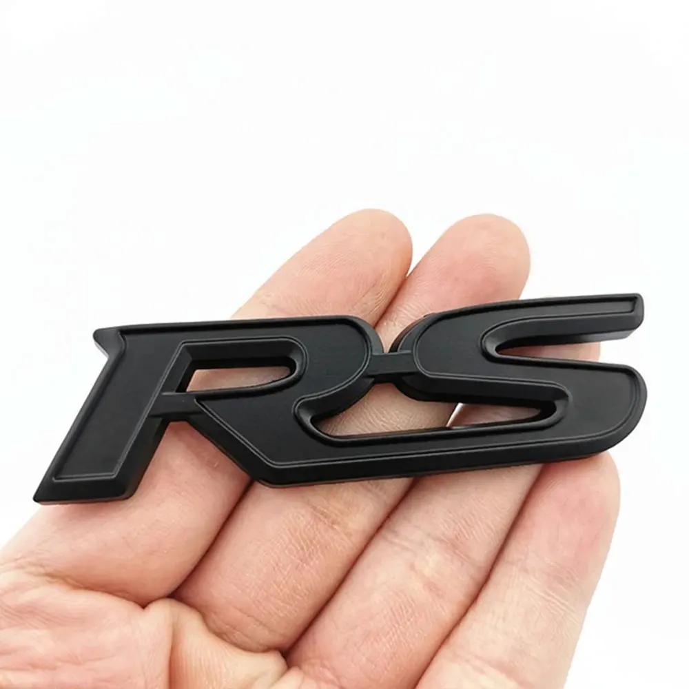 3d Metal RS Sticker Letters Logo Car Front Grille Rear Trunk Emblem Badge For Car Sport RS Sticker Acceessories