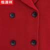 Hengyuanxiang Women's Double-Breasted Short Wool Coat
