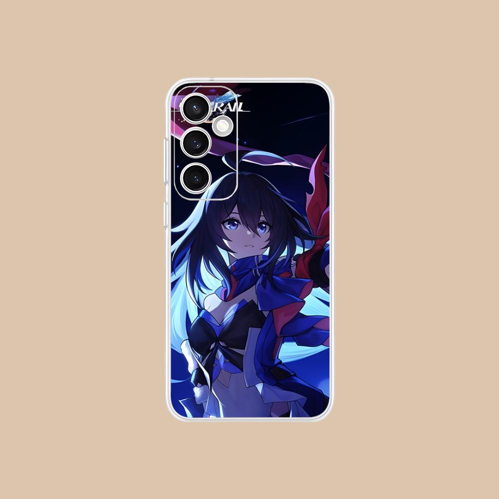 HSR Seele Clear Mobile Phone Case for Samsung Galaxy S25 S24 S23 S22 S21Plus FE Ultra Colorful Cover