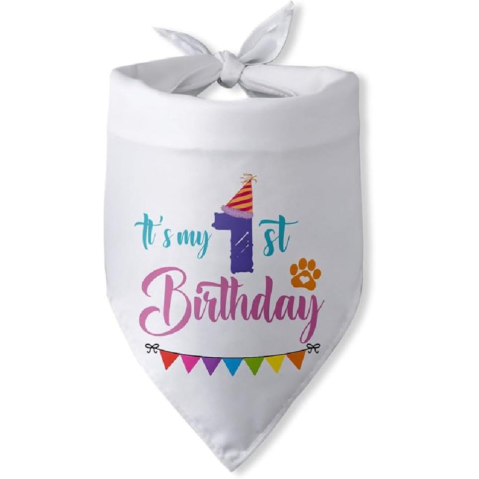 It s My 1st Birthday Dog Bandanas One Year Old Gifts Dog Triangle Scarf Happy 1st Birthday Party Decorations for Dogs It s My 1st Birthday