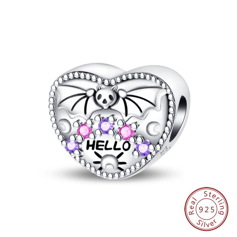 Copper Halloween Luminous Skull Little Elf Spider Bat Charms Beads Fit Qikaola Original Bracelets Diy Jewelry