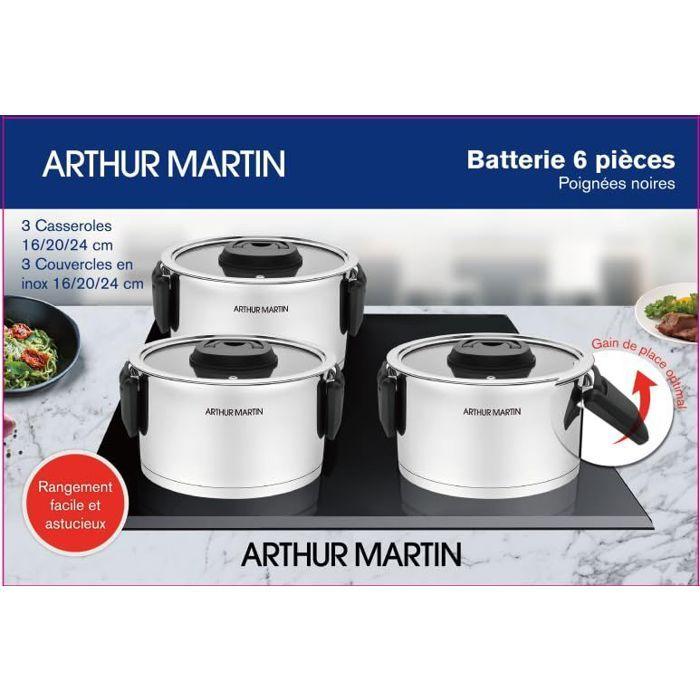 Set aus 3 Kochtöpfen mit klappbaren Griffen Arthur Martin - AM6321