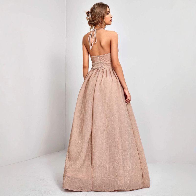 Foreign Trade Long Dress with Straps, New Sexy Evening Dress for Birthday Parties, Slim-Fit Party Dress