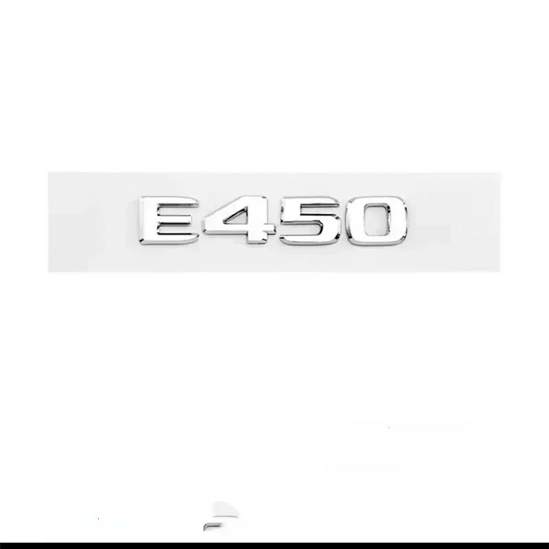 Letters E200 E260 E300 E400 E220d E350e E300de 4Matic ABS Emblem For Mercedes Benz W213 W222 W221 W177 Car Trunk Logo Sticker
