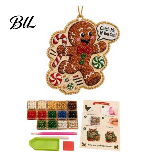 Creative Craft Activities for Families Christmas Hanging Faux Pearl Art Kit Adult, DIY Bead Crafting Supplies Painting Ornament, Handmade Holiday Set