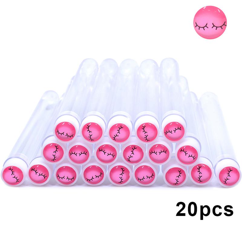 20pcs Empty Eyelash Brushes Tubes Reusable Eyelash Mascara Wand Container Sparkling  Lash Spoolies Combs Dust-proof Flask Case