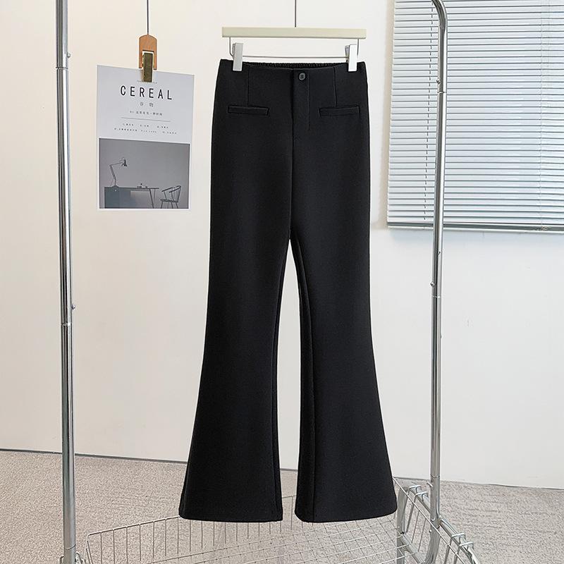 Women's Plus Size High Waist Micro-Flare Pants - Slimming Spring Suit Casual Long Pants