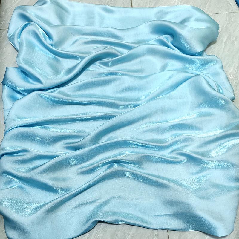 1M Glossy Silk Gradient Fabric Polyester Holographic Gradient Shiny Fabric For Diy Sewing Hanfu Dress Tablecloth Background