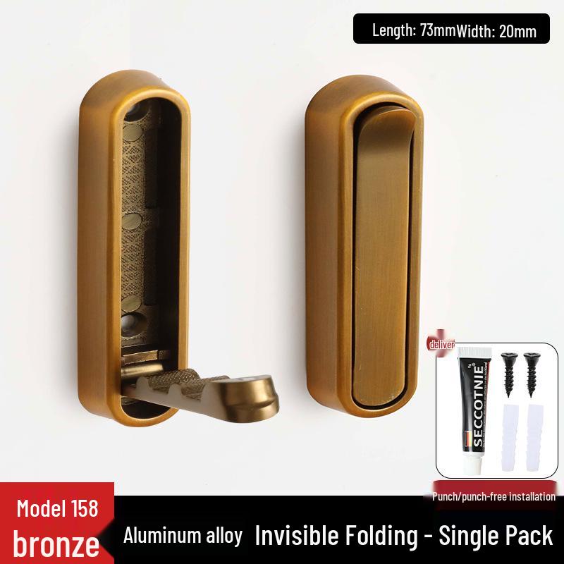 Punch-Free Foldable Clothes Hook: Modern, Invisible, Multi-functional Coat Rack for Bathroom Storage