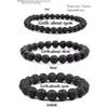 Charm Bracelet Natural Stone Beads 6/8/10mm Volcanic Lava Tiger Eye Beads Elastic Bracelets For Men Women Jewelry Pulsera Hombre
