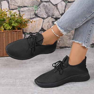 * Fashionable/ Thick Soled Casual Women's Shoes Spring and Autumn Solid Color Breathable Round Toe Sports Shoes