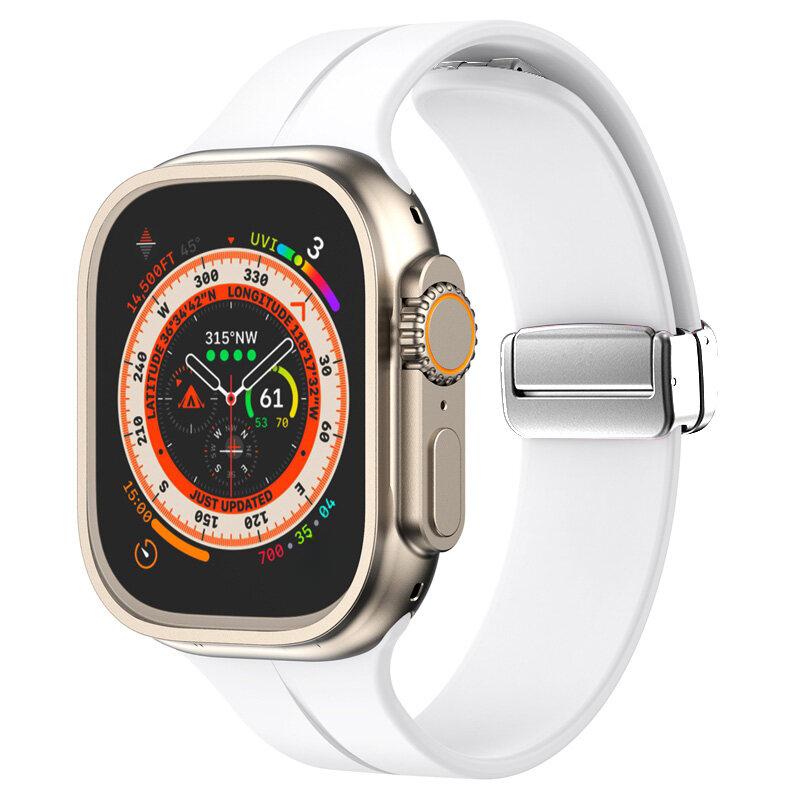 Magnetic Strap For Apple watch ultra band 49mm 45 mm Silicone Bracelet iWatch Series 7 8 se 6 5 3 44mm 45mm 40mm 41mm 42mm 38mm
