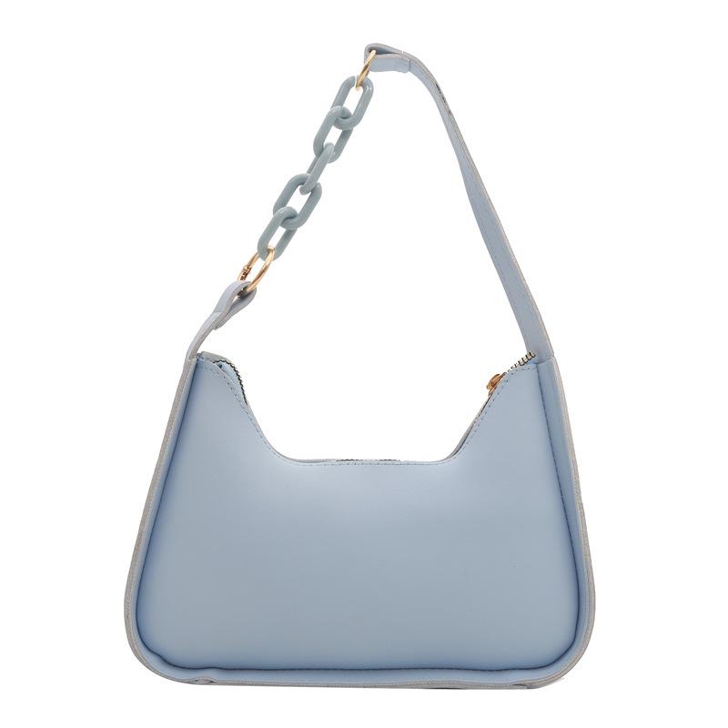 

Суцільна кольорова текстура, проста і модна сумка через плече, літо 2024, нова повсякденна сумка в іноземному стилі, корейська версія сумки під пахвами Tide синій