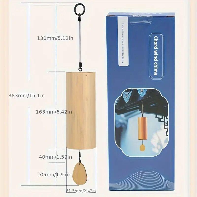 Bamboo Wind Chimes Deep Tone Wooden Hanging Bell Door Wind Bell Outdoor Garden Home Room Decoration Pendant