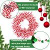 Flexible Wire Greenery 24.6FT Christmas Garland, Red Green Leaves/Striped Candy/Snowflake Shiny Tinsel Lightweight Bendable Garland Garlands for Xmas