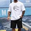 Basketball Pattern Men's Set O-neck T-shirts and Sports Shorts Summer Daily Casual Jogger Suit Male Short Sleeve Outfits