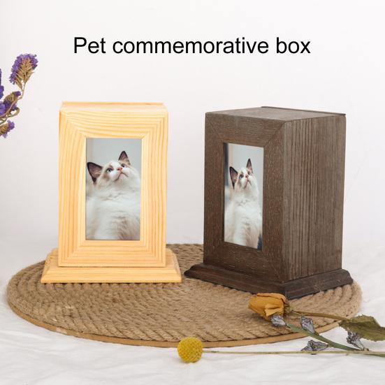 

Сувенирная урна для домашних животных с фоторамкой. Прочная конструкция. Прочная деревянная коробка памяти для домашних животных. Товары для домашних животных.